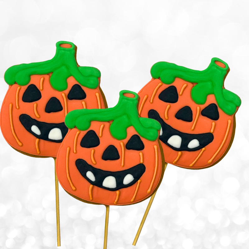 Halloween Pumpkin Cookie Pops