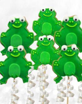 Frog cookie pops