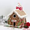Noel Gingerbread House with santa and chimney