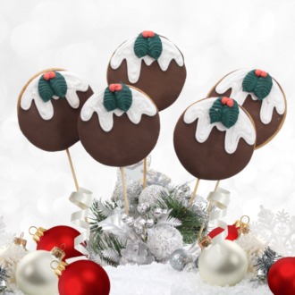 Christmas Pudding Cookie Pops