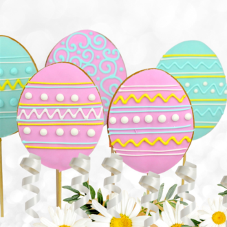 Easter eggs pastel piped