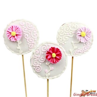 Piped Flower Cookie Pops
