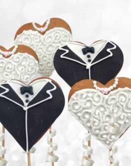 Heart Wedding Cookie Pops