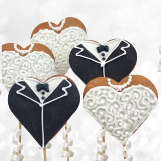 Heart Wedding Cookie Pops