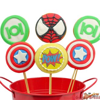 Super Hero Emblem Cookie Pops