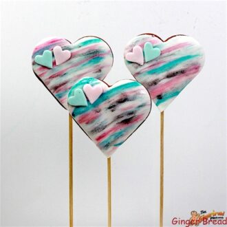 Watercolour Heart Cookie Pops
