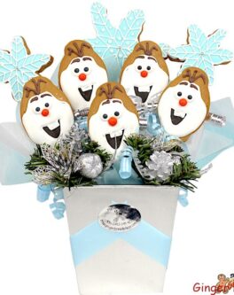 Cookie bouquet snowflakes and frozen