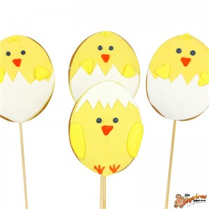 Cookie pops easter egg chickens
