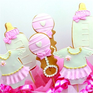 Vintage Baby Girl cookie bouquets