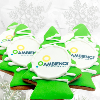 Logo Christmas Tree Cookie Favours