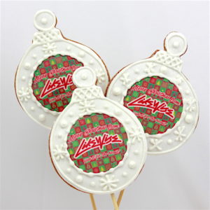 Logo Christmas Baubles Cookie Pops