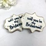 Bridesmaid Plaque Cookie Favours – White