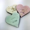 Imprinted Heart Favours with gold or silver speckles