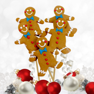 Gingerbread Men with Bow Tie Cookie Pops