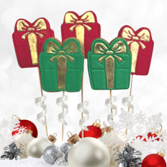 Christmas Present Cookie Pops