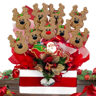 Santa’s Reindeer Cookie Bouquet