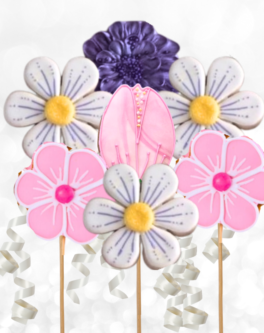 Assorted Flower Cookie Pops
